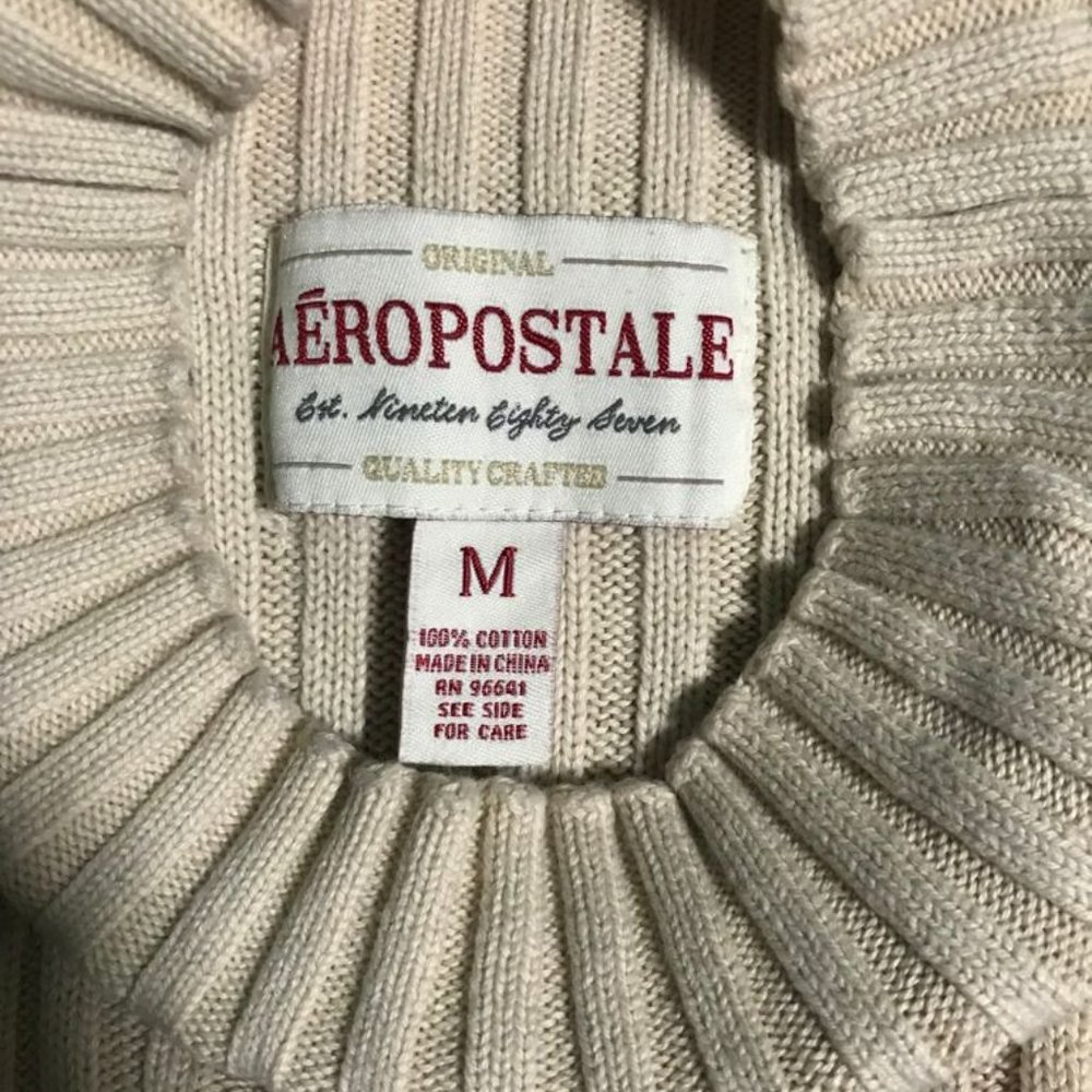 Beige Aéropostale Turtleneck Sweater- Medium - Picture 3 of 3